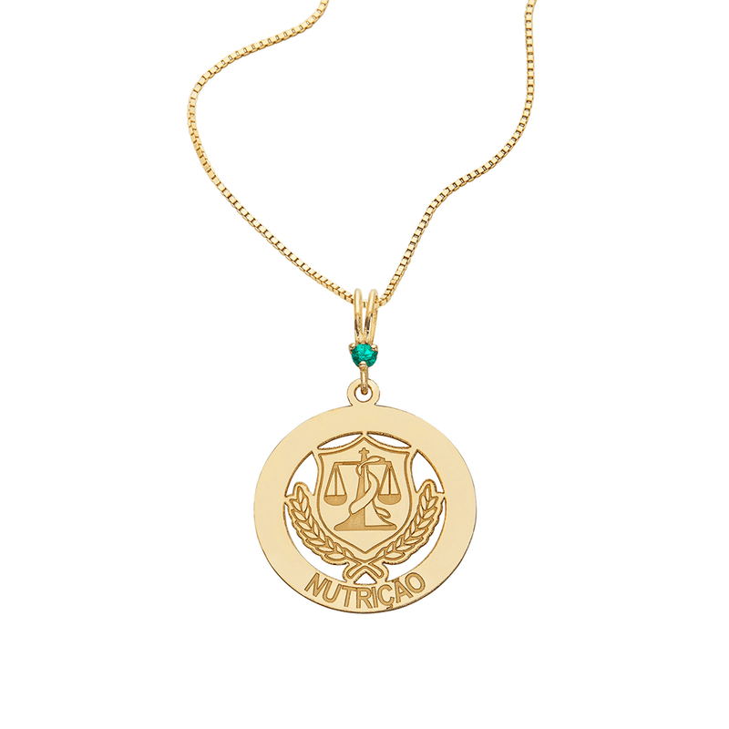 Pingente de Formatura de Ouro 18K Nutrição
